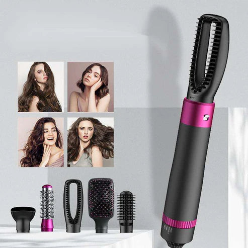 فرشاة الهواء الساخن 5 في 1 –Hot hair Brush تجفيف، تمليس، تجعيد وتصفيف بشعرة واحدة