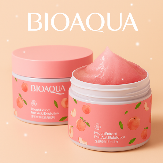مقشر BIOAQUA بخلاصة الخوخ والعسل – لبشرة ناعمة ومشرقة