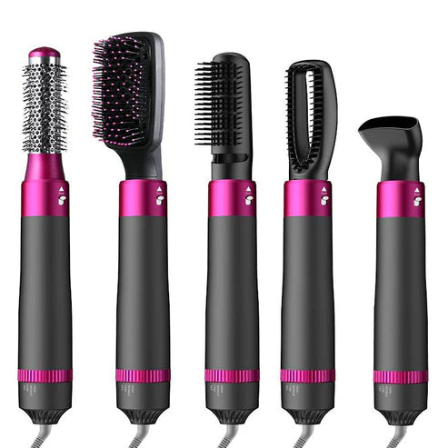 فرشاة الهواء الساخن 5 في 1 –Hot hair Brush تجفيف، تمليس، تجعيد وتصفيف بشعرة واحدة